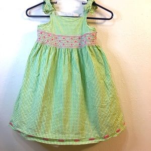 Gymboree Smocked Gingham Green White Tulle Dress